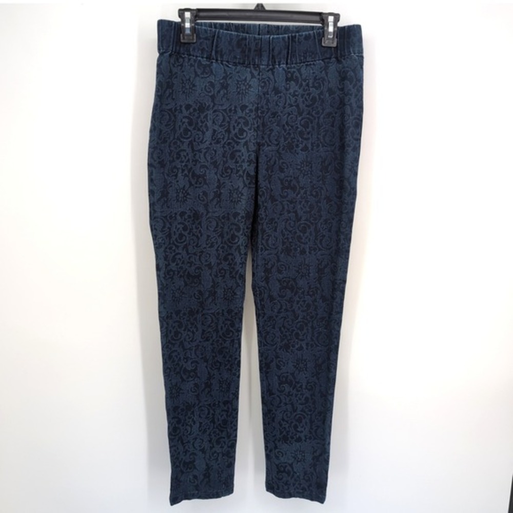 Soft Surrounding‎ Pants Blue Floral Paisley Damask Pull On Womens Size Medium